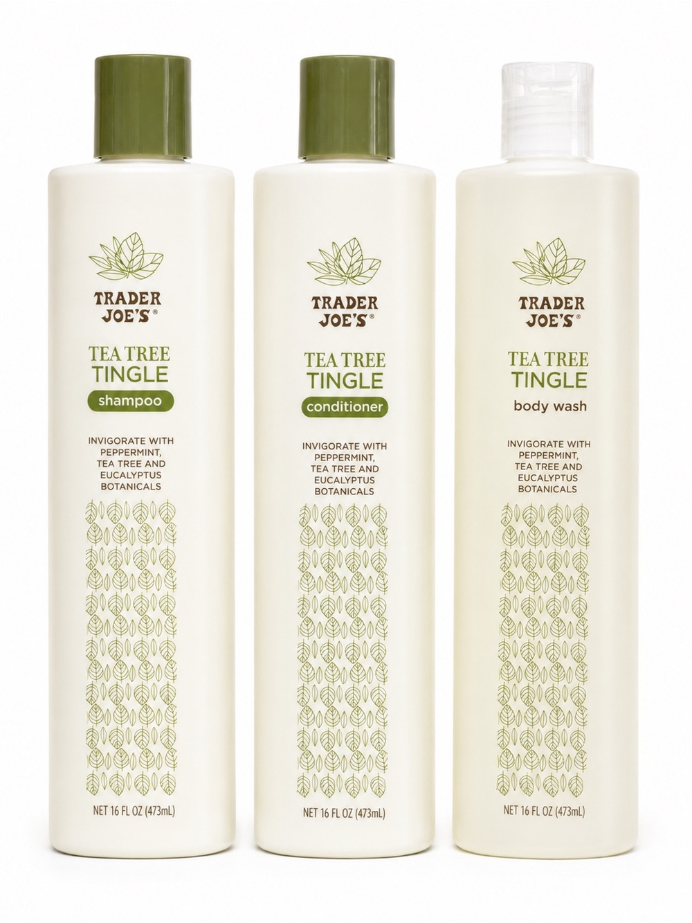 Trader Joe's Tea Tree Tingle Shampoo, conditioner and body-wash ( all 3)